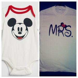 Disney Minnie Mrs T Shirt & 6m Gap Onsie
